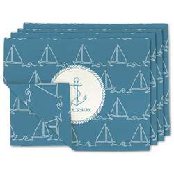 Rope Sail Boats Linen Placemat w/ Name or Text