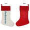 Rope Sail Boats Linen Stockings w/ Red Cuff - Front & Back (APPROVAL)
