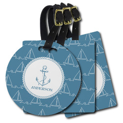 Rope Sail Boats Plastic Luggage Tag (Personalized)