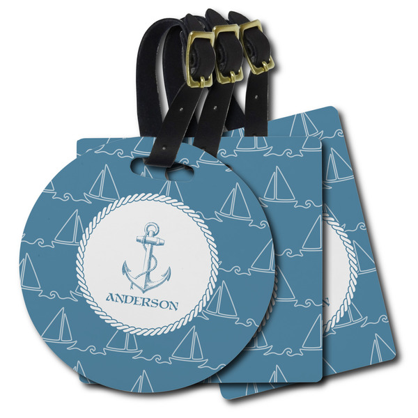Custom Rope Sail Boats Plastic Luggage Tag (Personalized)