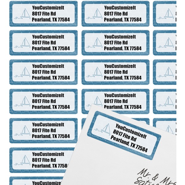 Rope Sail Boats Mailing Label on Envelope - Multiple Labels