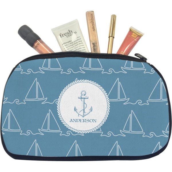 Custom Rope Sail Boats Makeup / Cosmetic Bag - Medium (Personalized)