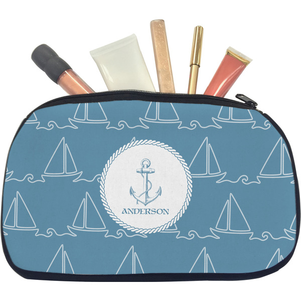Custom Rope Sail Boats Makeup / Cosmetic Bag - Medium (Personalized)
