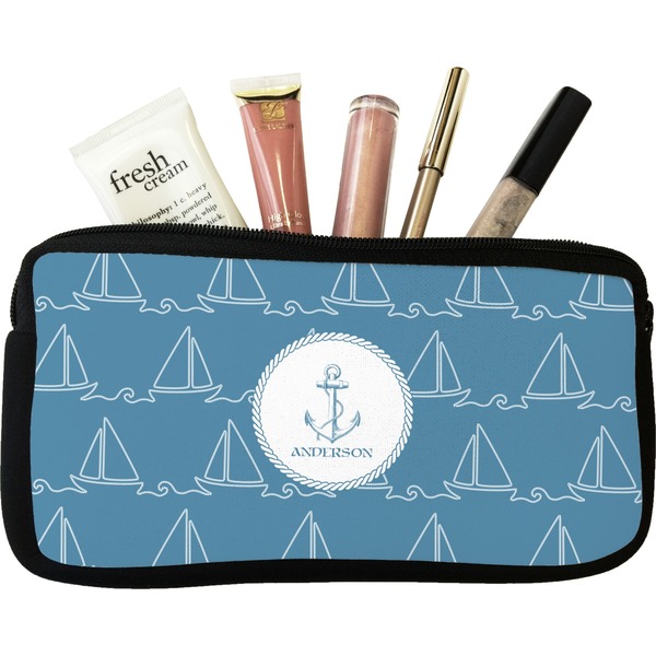 Custom Rope Sail Boats Makeup / Cosmetic Bag - Small (Personalized)