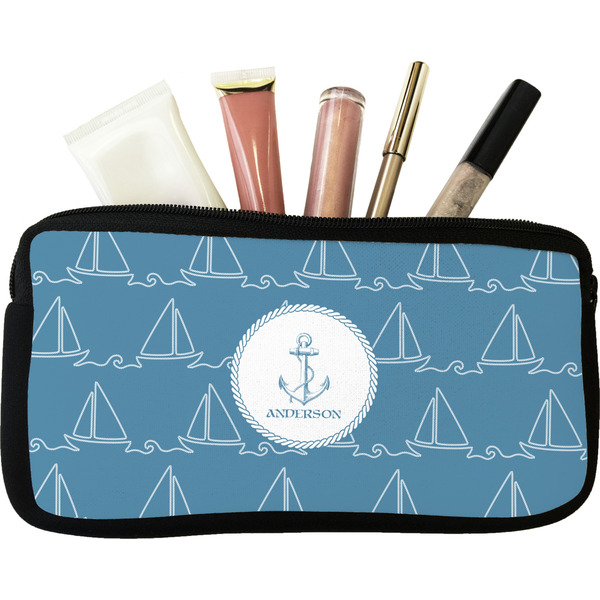 Custom Rope Sail Boats Makeup / Cosmetic Bag - Small (Personalized)