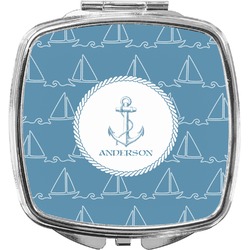 Rope Sail Boats Compact Makeup Mirror (Personalized)