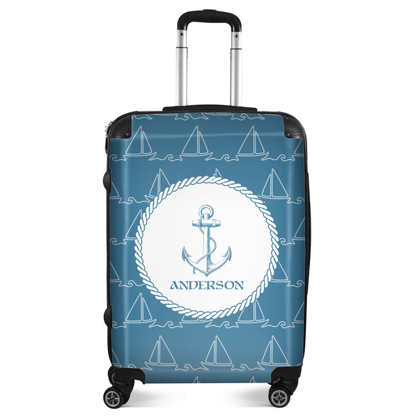 Custom Rope Sail Boats Suitcase - 24" Medium - Checked (Personalized)