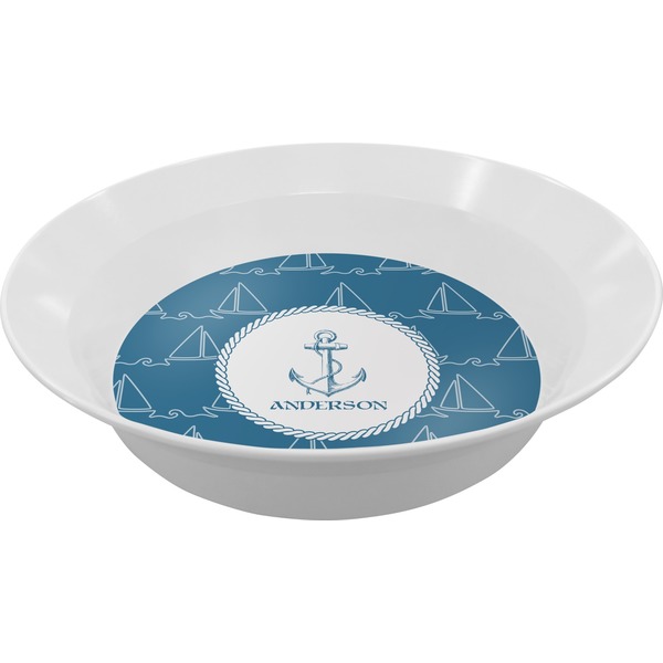 Custom Rope Sail Boats Melamine Bowl (Personalized)