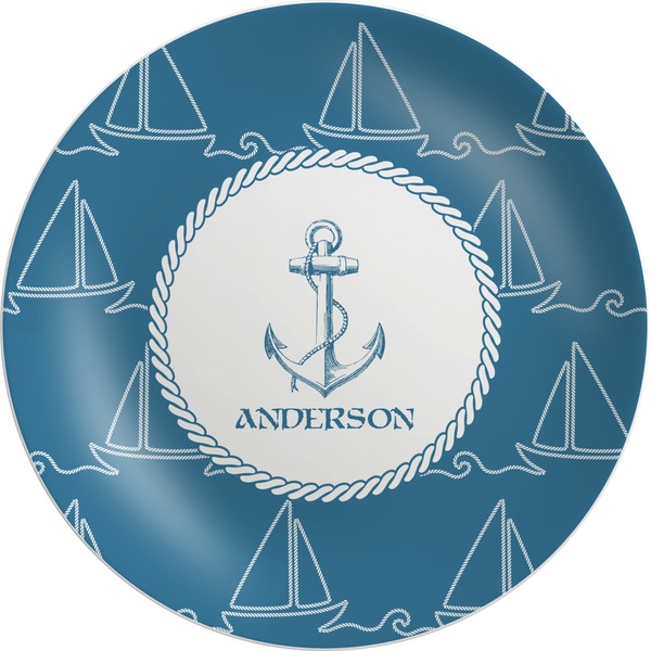 Custom Rope Sail Boats Melamine Salad Plate - 8" (Personalized)