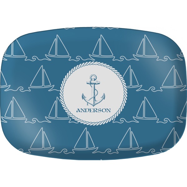 Custom Rope Sail Boats Melamine Platter (Personalized)