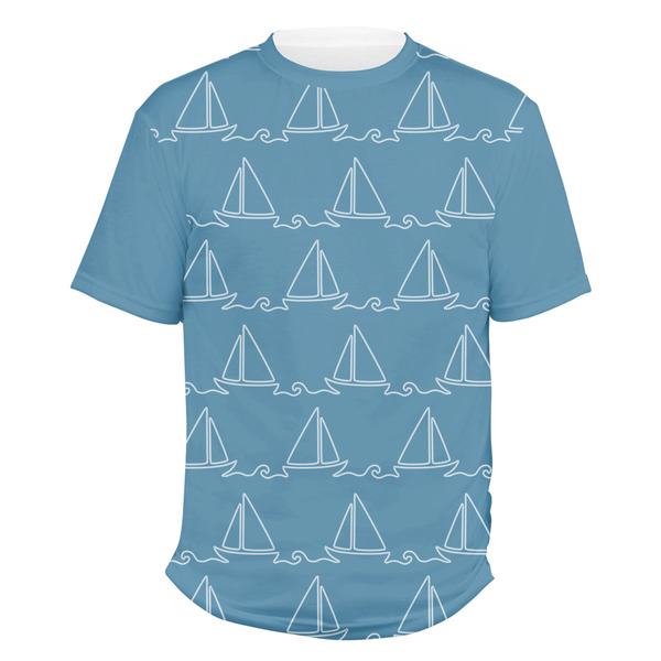 Custom Rope Sail Boats Men's Crew T-Shirt - Medium