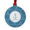 Rope Sail Boats Metal Ball Ornament - Front