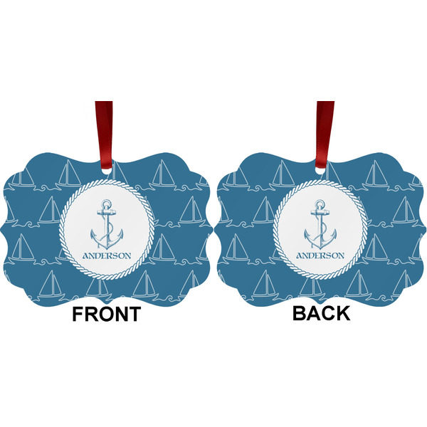 Rope Sail Boats Metal Benilux Ornament - Front and Back (APPROVAL)