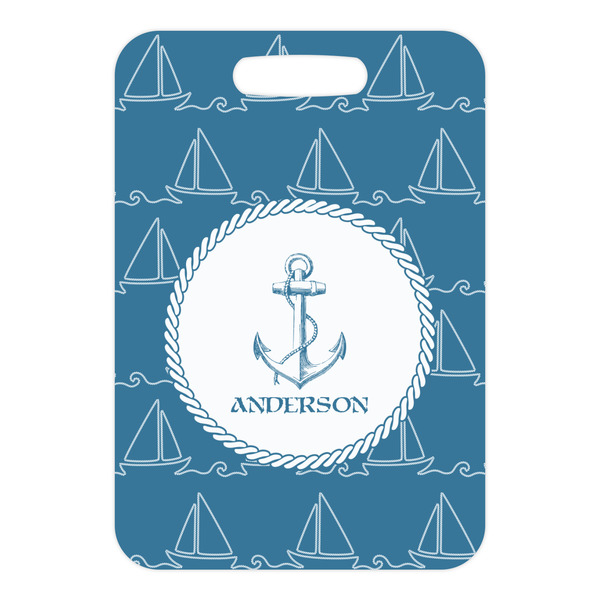 Rope Sail Boats Metal Luggage Tag - Front Without Strap