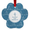 Rope Sail Boats Metal Paw Ornament - Front
