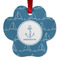 Rope Sail Boats Metal Paw Ornament - Double Sided w/ Name or Text