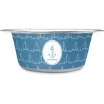 Rope Sail Boats Stainless Steel Dog Bowl - Medium (Personalized)