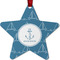 Rope Sail Boats Metal Star Ornament - Front