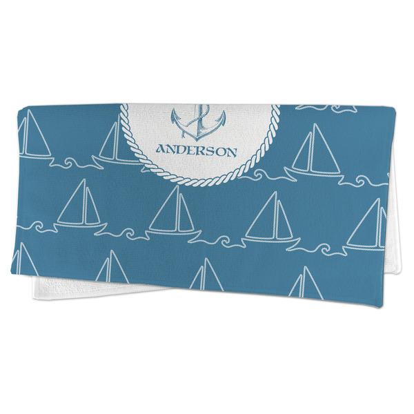 Rope Sail Boats Microfiber Dish Rag - FOLDED (half)