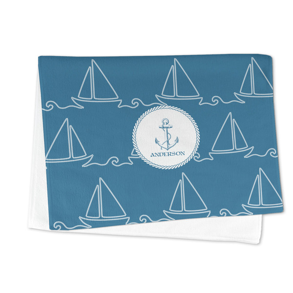 Rope Sail Boats Microfiber Dish Towel - FOLDED HALF