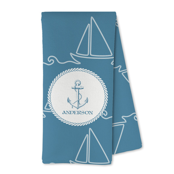 Custom Rope Sail Boats Kitchen Towel - Microfiber (Personalized)