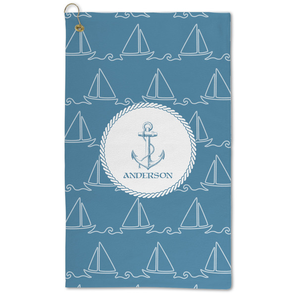 Custom Rope Sail Boats Microfiber Golf Towel - Large (Personalized)