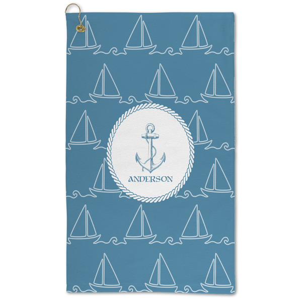 Custom Rope Sail Boats Microfiber Golf Towel (Personalized)