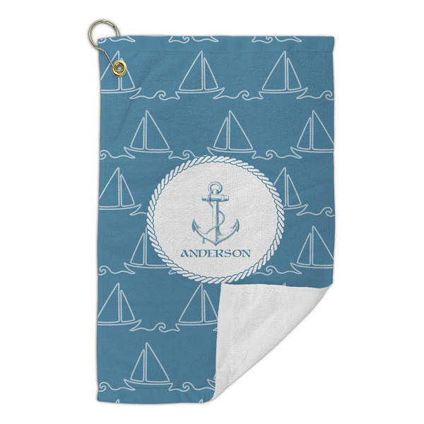 Rope Sail Boats Microfiber Golf Towels Small - FRONT FOLDED