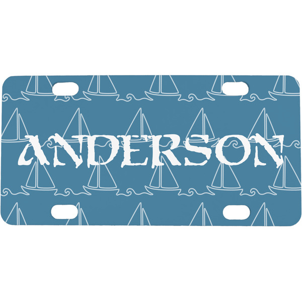 Custom Rope Sail Boats Mini / Bicycle License Plate (4 Holes) (Personalized)