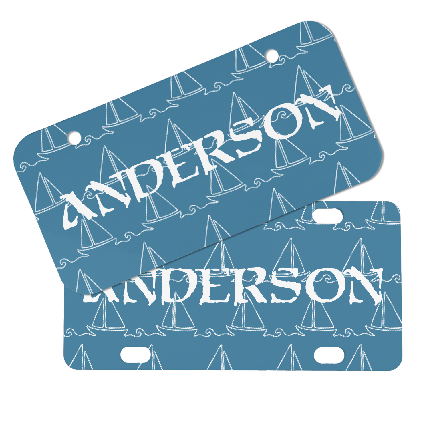 Custom Rope Sail Boats Mini/Bicycle License Plate (Personalized