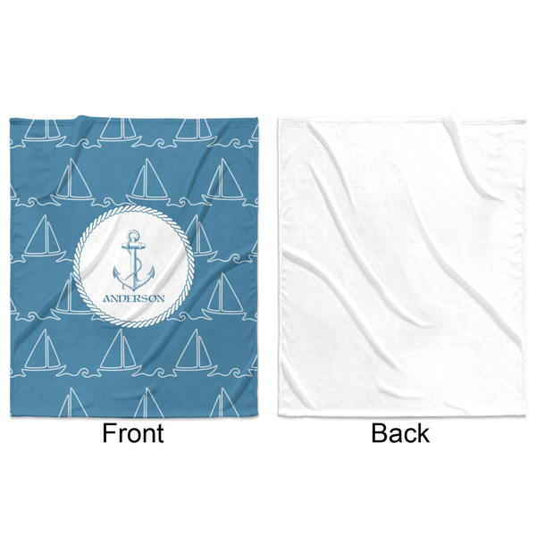 Rope Sail Boats Minky Blanket - 50"x60" - Single Sided - Front & Back