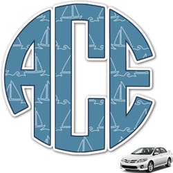 Rope Sail Boats Monogram Car Decal (Personalized)