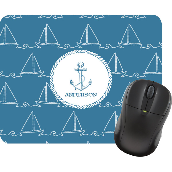 Custom Rope Sail Boats Rectangular Mouse Pad (Personalized)