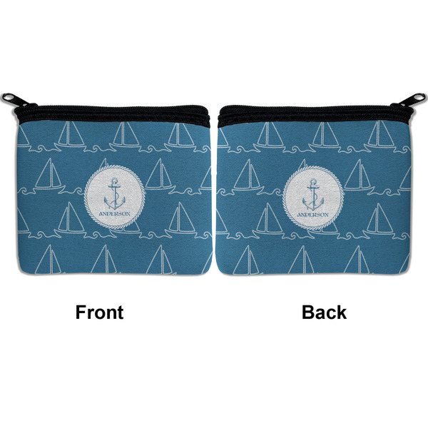 Rope Sail Boats Neoprene Coin Purse - Front & Back (APPROVAL)