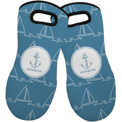 Rope Sail Boats Neoprene Oven Mitts - Set of 2 w/ Name or Text