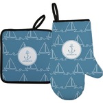 Rope Sail Boats Right Oven Mitt & Pot Holder Set w/ Name or Text