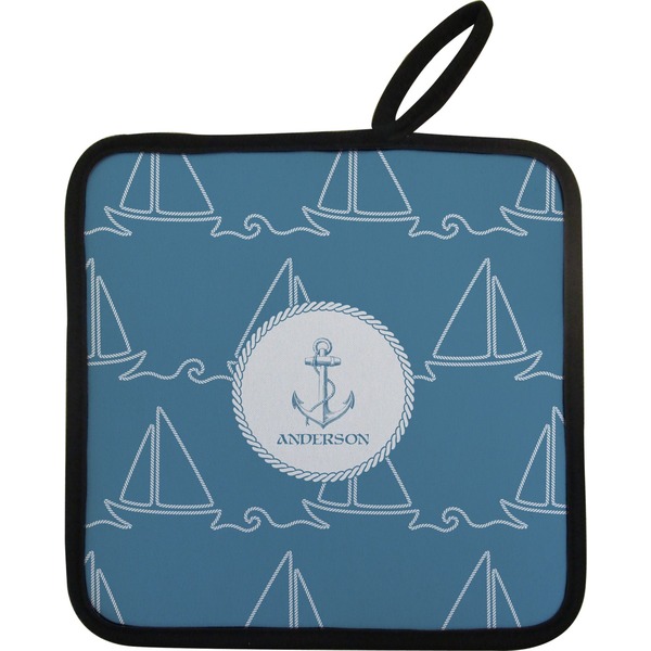 Custom Rope Sail Boats Pot Holder w/ Name or Text