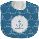 Rope Sail Boats Velour Baby Bib w/ Name or Text