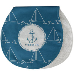 Rope Sail Boats Burp Pad - Velour w/ Name or Text