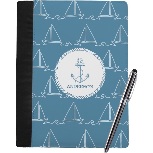 Custom Rope Sail Boats Notebook Padfolio - Large w/ Name or Text