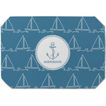 Rope Sail Boats Dining Table Mat - Octagon (Single-Sided) w/ Name or Text
