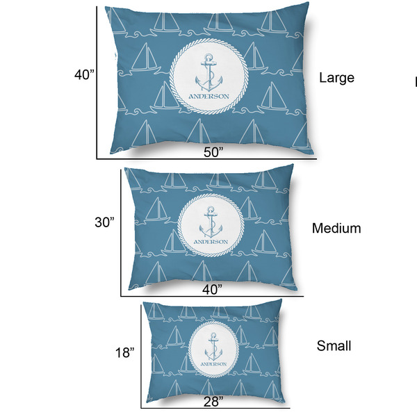 Rope Sail Boats Outdoor Dog Beds - SIZE CHART