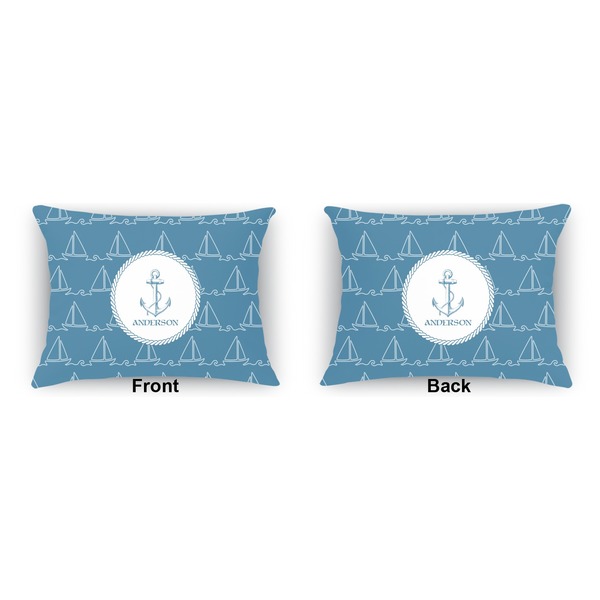 Rope Sail Boats  Outdoor Rectangular Throw Pillow (Front and Back)