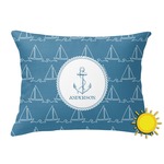 Rope Sail Boats Outdoor Throw Pillow (Rectangular) (Personalized)