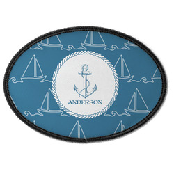 Rope Sail Boats Iron On Oval Patch w/ Name or Text