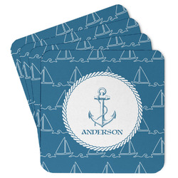 Rope Sail Boats Paper Coasters w/ Name or Text