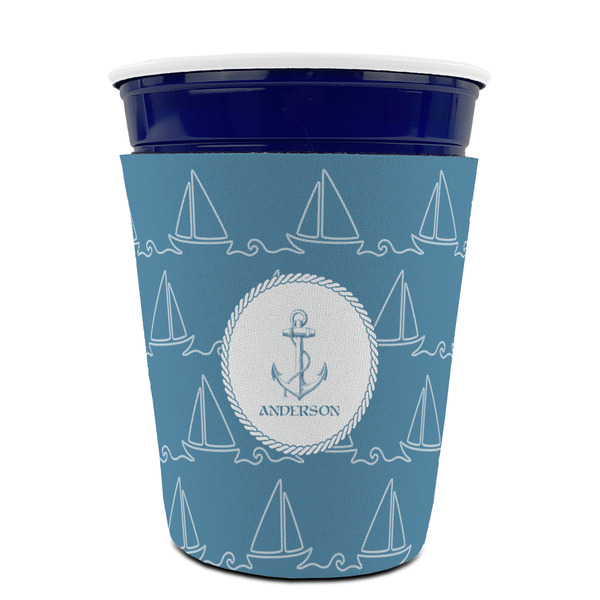 Rope Sail Boats Party Cup Sleeves - without bottom - FRONT (on cup)