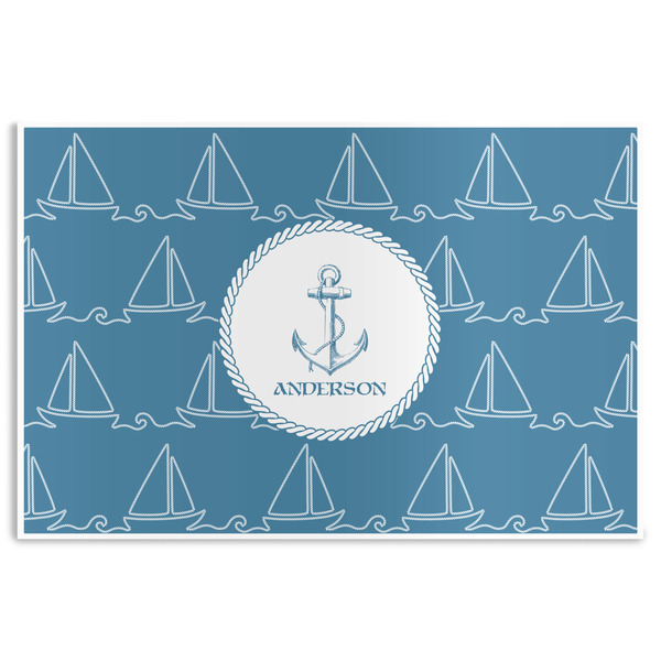 Custom Rope Sail Boats Disposable Paper Placemats (Personalized)