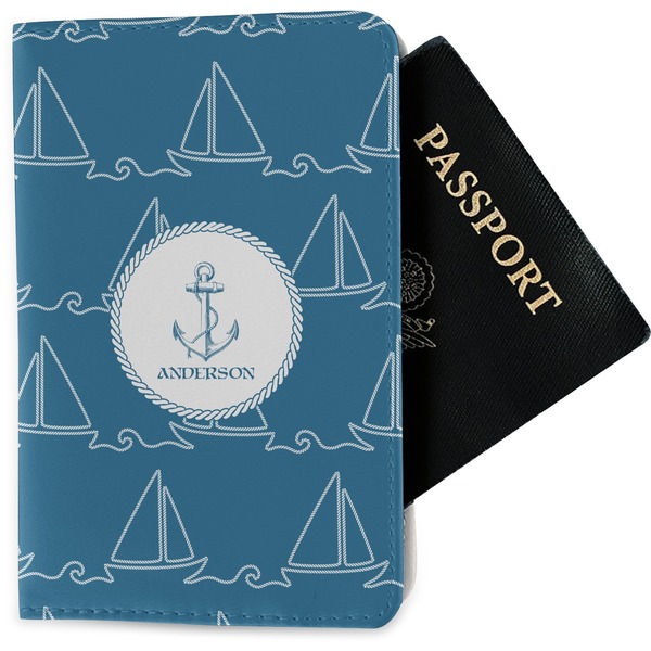 Custom Rope Sail Boats Passport Holder - Fabric (Personalized)