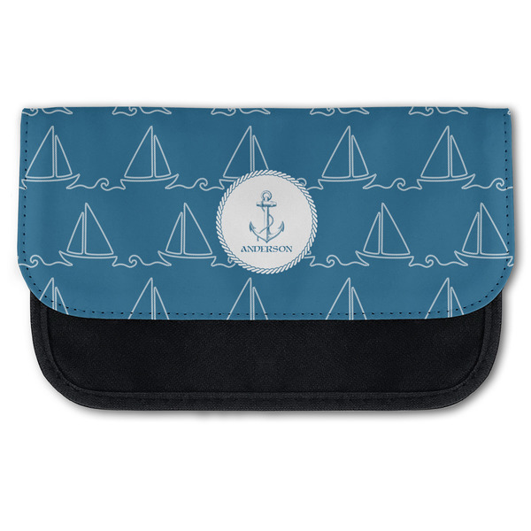 Custom Rope Sail Boats Canvas Pencil Case w/ Name or Text